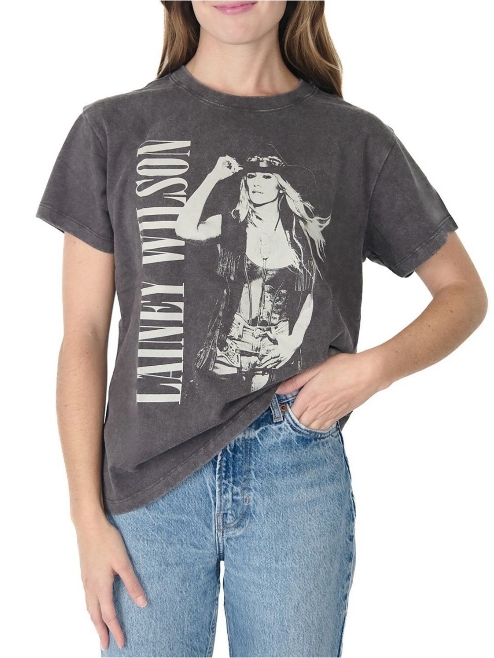 Women’s Lainey Wilson Officially Licensed Graphic Tee in Washed Black